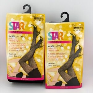 SET OF TWO SPANX PATTERNED SHAPING TIGHTS SIZE E